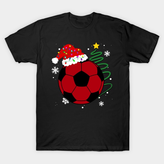 Buffalo Red Plaid Soccer Ball Christmas Sport Xmas Pajama T-Shirt by Sincu